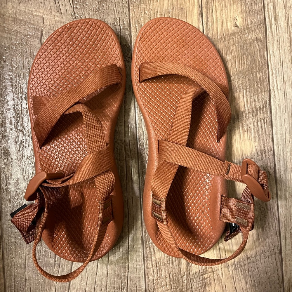 Burnt orange Chaco sandals